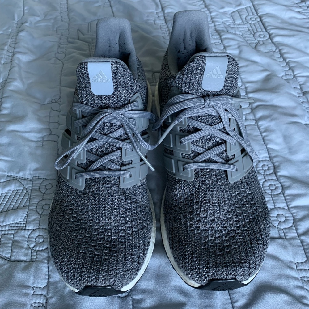 Adidas mens gray Ultraboost running shoes. Size 11.